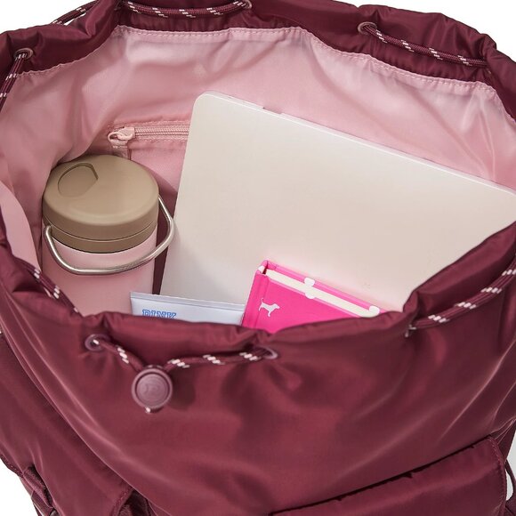 PINK VICTORIA'S SECRET Wild Rose Nylon Cargo Backpack Fits up to a 15" Laptop - Picture 5 of 5